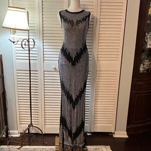 Banjul Black and White Maxi Dress